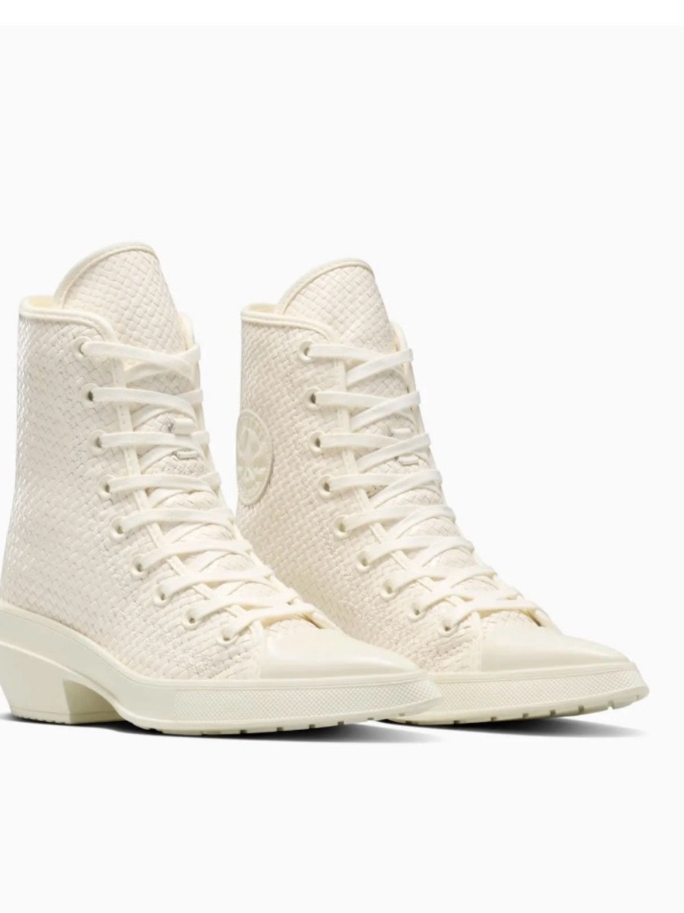 New! 💎 CONVERSE CHUCK 70 DE LUXE POINTED PLATFORM WOVEN LEATHER HIGH 👟